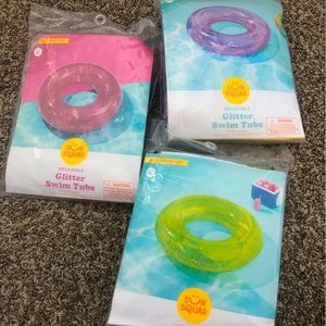 Set of 3 NEW glitter swim tubes